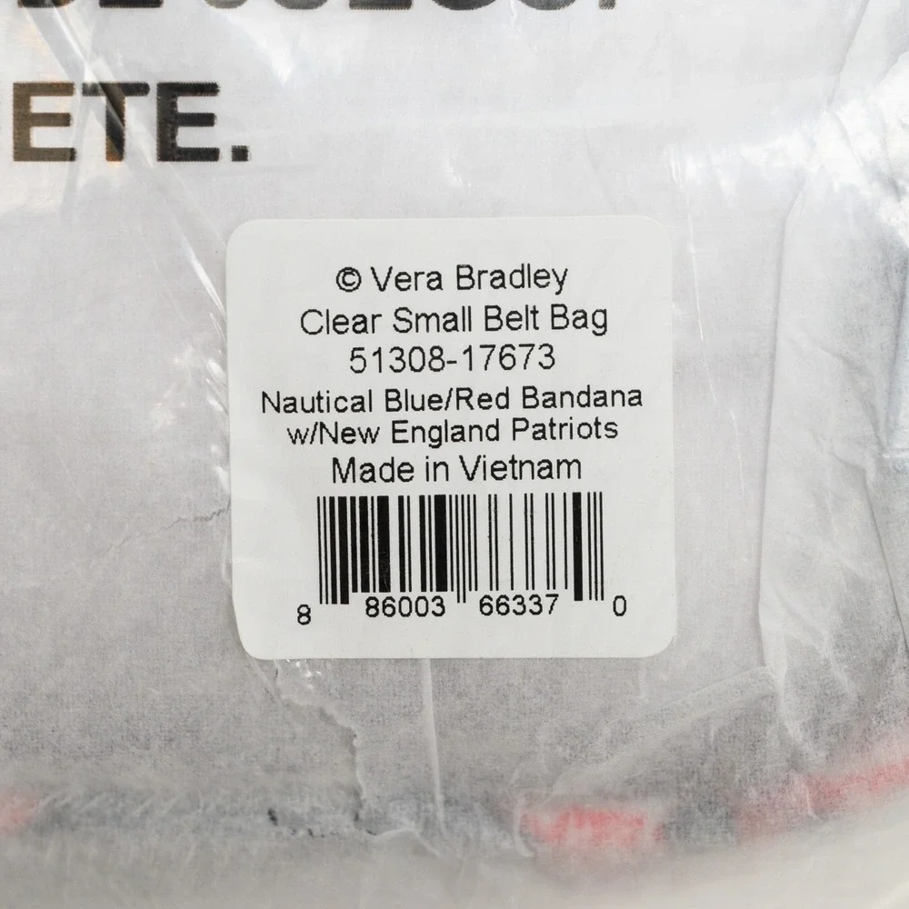New England Patriots Vera Bradley Small Clear Women's Belt Bag NFL Football NEW
